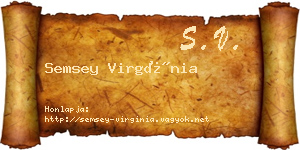 Semsey Virgínia névjegykártya